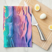 Linge De Cuisine Sunset Beach Waves Design (Quart Plié)