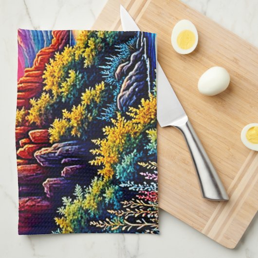 Linge De Cuisine  Sunset Canyon River Art (Quart Plié)