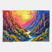Linge De Cuisine Sunset Canyon River Art (Horizontal)