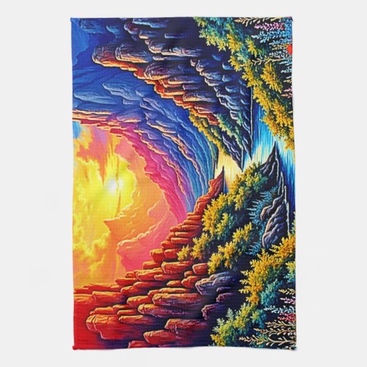 Linge De Cuisine  Sunset Canyon River Art (Vertical)