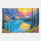 Linge De Cuisine Sunset Mountain Lake Majesty Art (Horizontal)