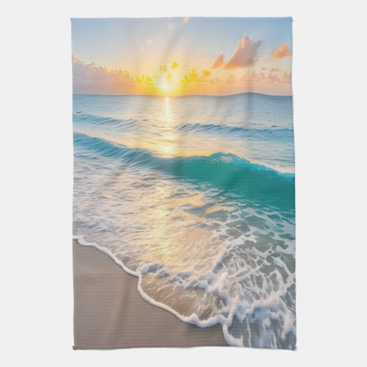 Linge De Cuisine Sunset plage (Vertical)