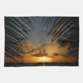 Linge De Cuisine Sunset Through Palm Fronds (Horizontal)