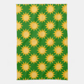Linge De Cuisine Sunshine Sun Pattern Design On Green  (Vertical)