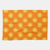 Linge De Cuisine Sunshine Sun Pattern Design On Orange  (Horizontal)