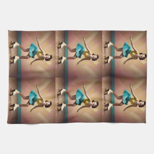 Linge De Cuisine "Super Glide : rythmes rétro sur roues de patinage (Horizontal)