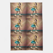 Linge De Cuisine "Super Glide : rythmes rétro sur roues de patinage (Vertical)