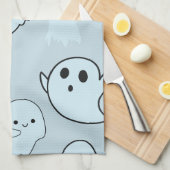 Linge De Cuisine Super mignon blanc Fantômes vert Halloween (Quart Plié)