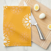 Linge De Cuisine Super Orange Daisy Fleur Retro Floral (Quart Plié)