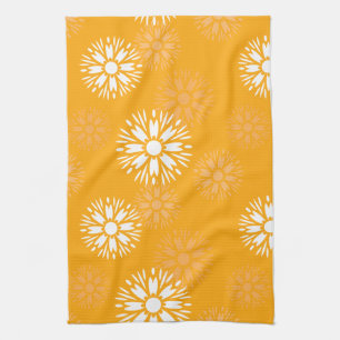 Linge De Cuisine Super Orange Daisy Fleur Retro Floral