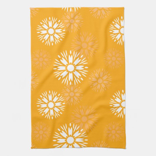 Linge De Cuisine Super Orange Daisy Fleur Retro Floral (Vertical)