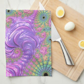 Linge De Cuisine Super Trippy Boho Jewel Tone arc-en-ciel Fractal (Quart Plié)