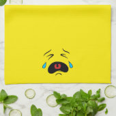Linge De Cuisine Super triste visage de Pleure Emoji (Plié)