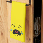 Linge De Cuisine Super triste visage de Pleure Emoji<br><div class="desc">Ce triste petit visage d'émoticônes est en train de passer une mauvaise journée. Face en pleurant avec un arrière - plan jaune vif. Un cadeau amusant pour les amis ou la famille. Super Sad Pleure Visage Emoji serviette de cuisine.</div>