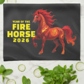 Linge De Cuisine Superbe année chinoise du Cheval de Feu 2026 (Plié)