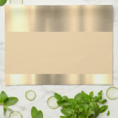 Linge De Cuisine Superbe Design Beige et Or (Plié)