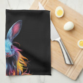 Linge De Cuisine Superbe Lapin Bleu en feu (Quart Plié)