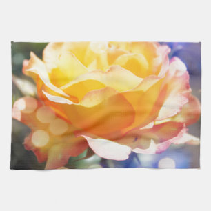 Linge De Cuisine Superbe rose jaune fleur. Photographie florale.