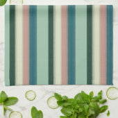 Linge De Cuisine Superbe Vert Sauge Chic Rayé (Plié)