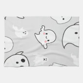Linge De Cuisine Superbes fantômes blancs gris clair Halloween (Horizontal)