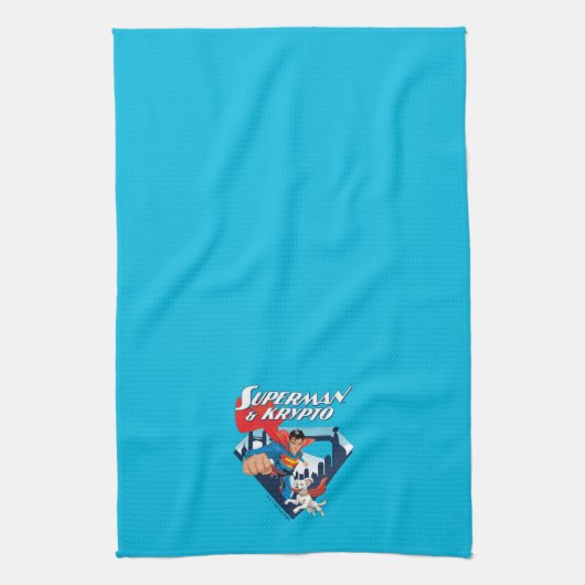 Linge De Cuisine Superman & Krypto Soar (Vertical)
