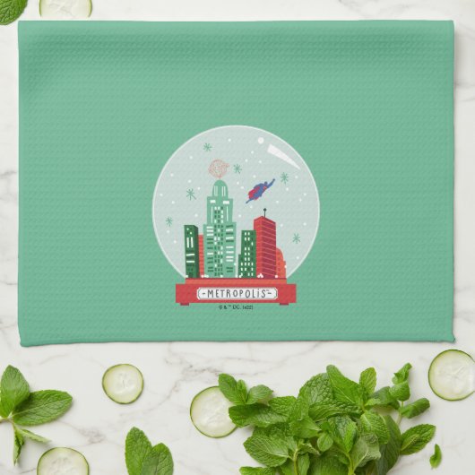 Linge De Cuisine Superman Metropolis Globe des neiges (Plié)