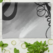 Linge De Cuisine Sur la grille : gris Abstrait, noir et blanc (Plié)