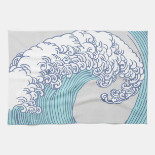 Linge De Cuisine Surf asiatique japonais Vague Art Ocean Art
