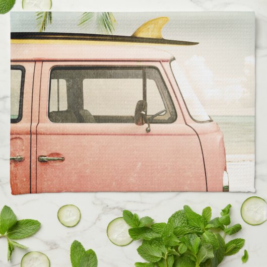 Linge De Cuisine Surf Rétro | Plage (Plié)