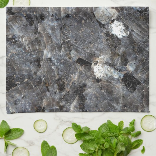 Linge De Cuisine Surface d'une roche de labradorite (Plié)