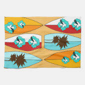 Linge De Cuisine Surfboards sur le thème de la promenade Summer Bea (Horizontal)