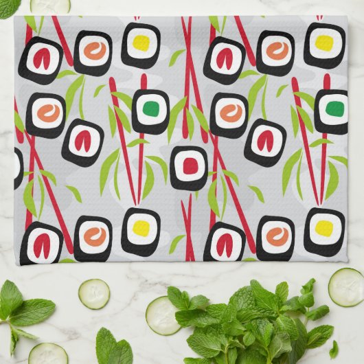 Linge De Cuisine Sushi arrière - plan (Plié)