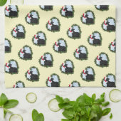 Linge De Cuisine Svart Hona Black Chicken Wreath Noël (Plié)