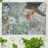 Linge De Cuisine Swallow and Flower Field, Bruno Liljefors (Plié)