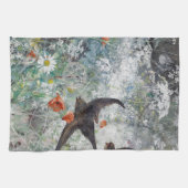 Linge De Cuisine Swallow and Flower Field, Bruno Liljefors (Horizontal)