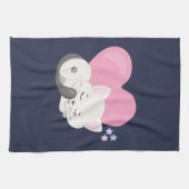 Linge De Cuisine Sweet Kitty Chat Dormir avec un grand coeur en arr (Horizontal)