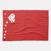 Linge De Cuisine Sweet Lovely Romantique Rouge Coeurs blancs (Horizontal)