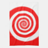 Linge De Cuisine Swirl à menthe rouge et blanche (Vertical)