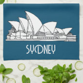 Linge De Cuisine Sydney Opera House Australie en souvenir (Plié)