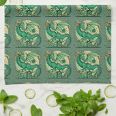 Linge De Cuisine Symbole 2024 Nouvel An, Dragon de Bois Vert (Plié)