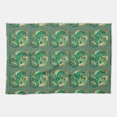 Linge De Cuisine Symbole 2024 Nouvel An, Dragon de Bois Vert (Horizontal)