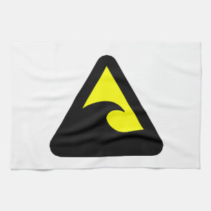 Linge De Cuisine Symbole de danger du tsunami
