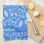 Linge De Cuisine SYMBOLE DE LA PAIX Motif Bleu (Quart Plié)