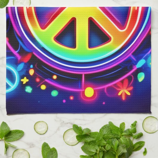 Linge De Cuisine Symbole de paix arc-en-ciel Art (Plié)