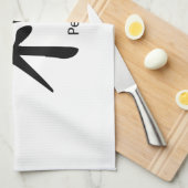 Linge De Cuisine Symbole de paix Kanji en noir d'encre (Quart Plié)