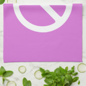 Linge De Cuisine Symbole de paix Orchidée et Blanc (Plié)