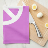 Linge De Cuisine Symbole de paix Orchidée et Blanc (Quart Plié)