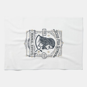 Linge De Cuisine Symbole de poisson Jésus Ichthys minimal Poisson d