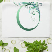 Linge De Cuisine Symbole d'infini avec plume de paon (Plié)