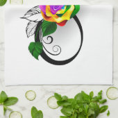 Linge De Cuisine Symbole d'infini avec Rose arc-en-ciel (Plié)